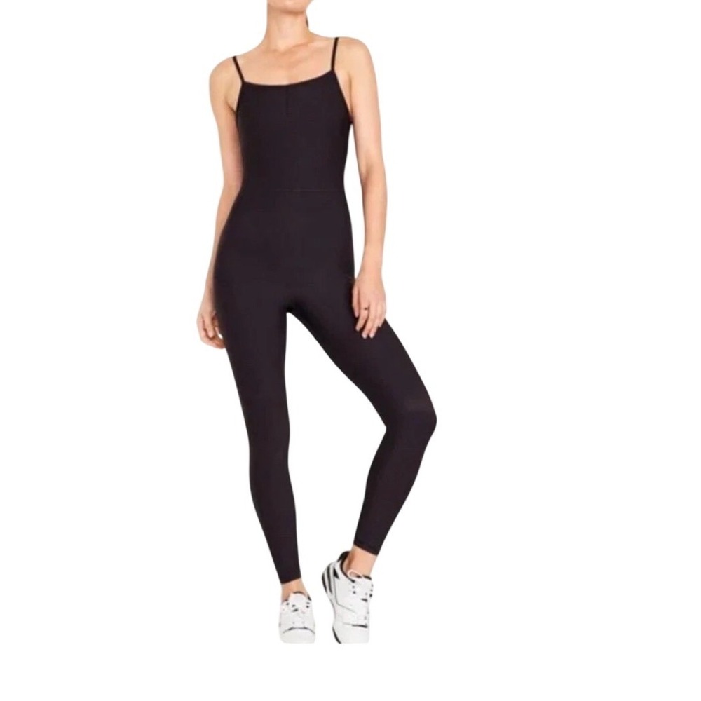 NWT Old Navy PowerSoft GoDry Active Bodysuit Black Medium Petite Sporty Athletic